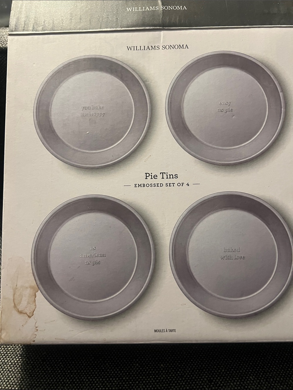 Williams Sonoma Embossed Pie Tins Set - Light Gray